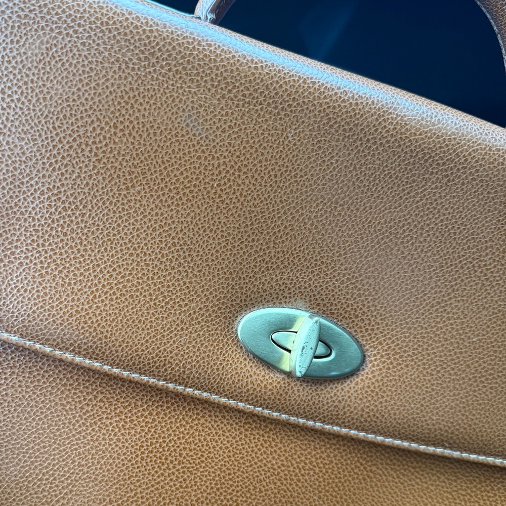 Rare Vintage Coach Madison Drake Briefcase British Tan Italian Leather 4420 - Picture 15 of 15